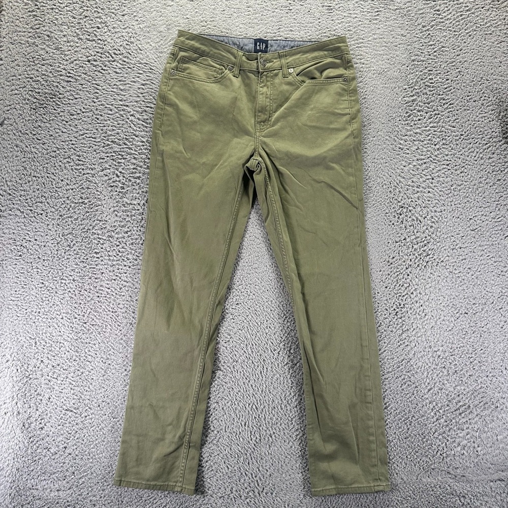 Gap Jeans Mens 32x30 Green Cotton Denim Straight Leg Travel Workwear Stretch